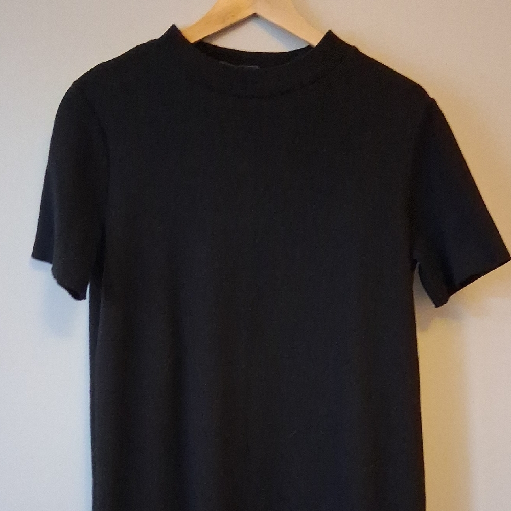 Zara Black Short Sleeve Midi Dress